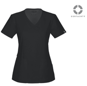Cherokee 44801A Mock Wrap Top w/ Logo Black