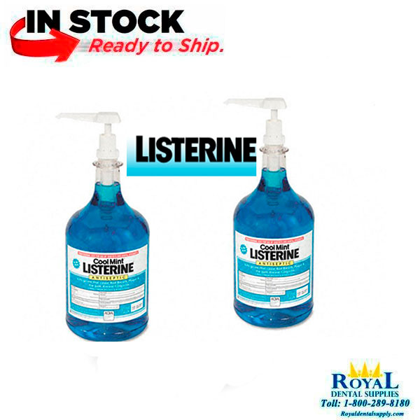 Cool Mint Listerine Mouthwash, OneGallon Pump Bottle 2/Case