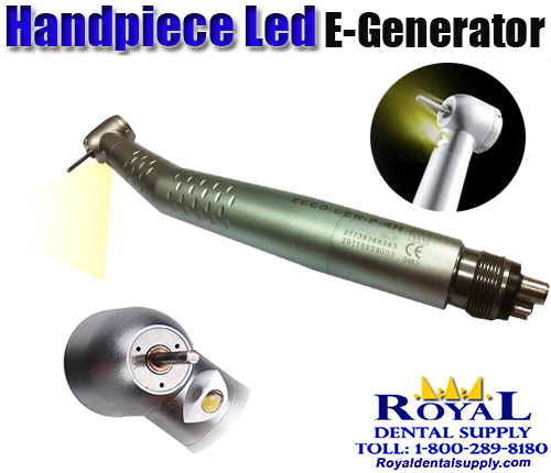 thumbnail image 2 of AZDENT Dental High Speed Handpiece With LED & E-Generator – Push Button, 4-Hole, Straight 2 of 4