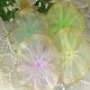 LT PINK GOLD EDGE ROSETTES