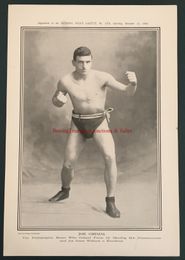 1903 JOE GRIM Boxing Police Gazette Supplement Poster HEAVYWEIGHT Philadelphia