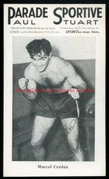 1940's MARCEL CERDAN Parade Sportive BOXING PHOTO PREMIUM Montreal, Canada EX+