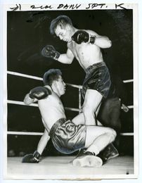 1941 Boxing TONY ZALE vs STEVE MAMAKOS Vintage Photograph 