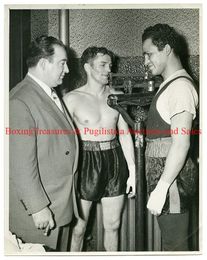 1946 Boxing SPIDER ARMSTRONG vs RAUL ZENIT Vintage Photo WEIGH-IN Boston, Massachusetts SAM SILVERMAN