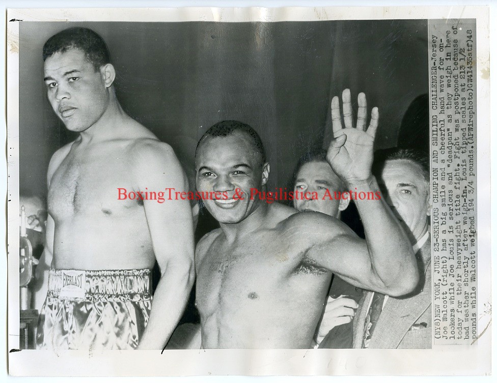 1948 Boxing JOE LOUIS vs JERSEY JOE WALCOTT Vintage Photograph WEIGHIN