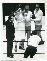 1953 Boxing BOBO OLSON vs RANDY TURPIN Vintage Photograph MSG, NEW YORK