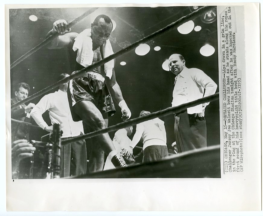 1953 Boxing JERSEY JOE WALCOTT vs ROCKY MARCIANO Vintage Photograph