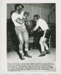 1955 ROCKY MARCIANO & TOXIE HALL Vintage Boxing Photograph SPARRING