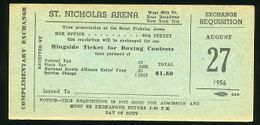 1956 BOB PROVIZZI vs JERRY LUEDEE Vintage Boxing Ticket ST. NICHOLAS ARENA