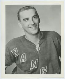1957 NHL Hockey DANNY LEWICKI Vintage Photograph NEW YORK RANGERS 