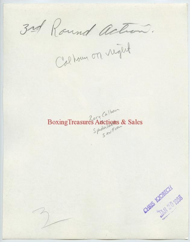 1958 Boxing RORY CALHOUN vs SPIDER WEBB Vintage Photograph THE COW PALACE