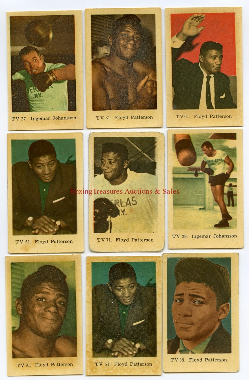 1960's Lot (9) BOXING CARDS FROM SWEDEN 4 Ingemar Johansson, Floyd