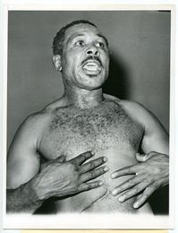 1961 Boxing ARCHIE MOORE Vintage Photograph DEFEATS GIULIO RINALDI Post-Fight