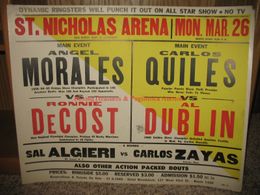 1962 CARLOS QUILES vs AL DUBLIN On-Site Fight Boxing Poster ST. NICHOLAS ARENA