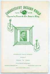 1962 CT BOXING GUILD Banquet Program VAL CALLAHAN 