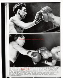 1966 Boxing WILLIE PEP vs SANDY SADDLER Vintage Photo BENEFIT FOR BARNEY ROSS