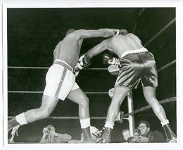 1968 Boxing SONNY LISTON vs HENRY CLARK Vintage Photograph COW PALACE