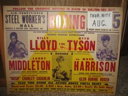1971 LARRY MIDDLETON vs MAC HARRISON On-Site Fight Boxing Poster BALTIMORE, MD