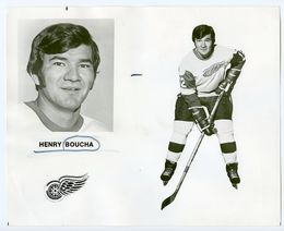 1972 NHL Hockey HENRY BOUCHA Vintage Photograph DETROIT RED WINGS 