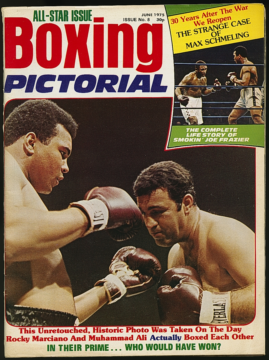 1975 June Boxing Pictorial Magazine Muhammad Ali vs. Rocky Marciano Computer Fight
