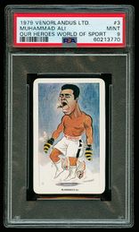 1979 MUHAMMAD ALI Venorlandus Boxing Card OUR HEROES World Of Sport PSA 9 MINT