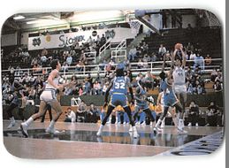 1980's UNIVERSITY OF NORTH DAKOTA FIGHTING SIOUX Basketball Schedule Card NCAA