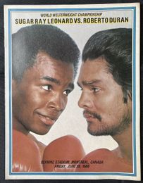 1980 SUGAR RAY LEONARD vs ROBERTO DURAN Souvenir Boxing Program Issued by The Ring Magazine