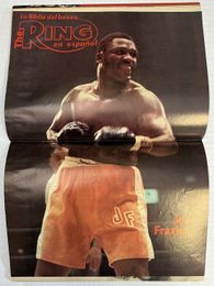 1981 June - The Ring Magazine En Espanol - A Bloody Robert DeNiro as Jake LaMatta in Raging Bull on cover, w/ Joe Frazier centerfold poster