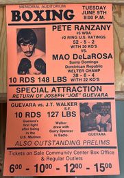1981 PETE RANZANY vs INOCENCIO DE LA ROSA Vintage Onsite Boxing Poster SACRAMENTO, CA Joe Guevara vs J.T. Walker