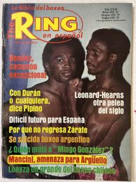 1981 September - The Ring Magazine En Espanol - Thomas Hearns & Sugar Ray Leonard on cover, w/ Eusebio Pedroza centerfold poster