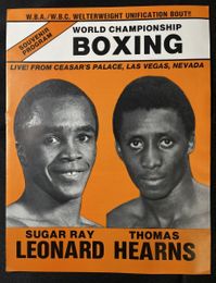 1981 Sugar Ray Leonard vs. Thomas Hearns Boxing Program for Closed Circuit Telecast 