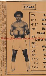 1983 Boxing MICHAEL DOKES Vintage Photograph TALE OF THE TAPE Coetzee Fight