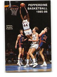 1985-86 ANTHONY FREDERICK NCAA Mens Basketball Schedule Card PEPPERDINE WAVES