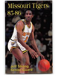 1985-86 JEFF STRONG NCAA Mens Basketball Schedule Card MISSOURI TIGERS