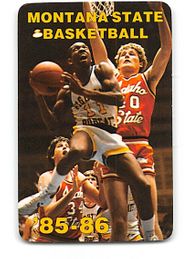 1985-86 MONTANA STATE FIGHTING BOBCATS NCAA Mens Basketball Schedule Card