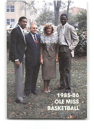 1985-86 OLE MISS REBELS NCAA Mens Basketball Schedule Card MISSISSIPPI Lee Hunt