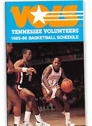 1985-86 University Of TENNESSEE VOLUNTEERS NCAA Basketball Schedule Card