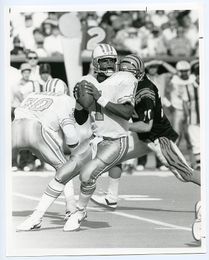1987 Football WARREN MOON Vintage Photograph HOUSTON OILERS 