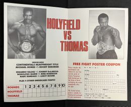 1988 EVANDER HOLYFIELD vs PINKLON THOMAS On-Site Boxing Program ATLANTIC CITY, NEW JERSEY (Rarer Holyfield Program) 1988 EVANDER HOLYFIELD vs PINKLON THOMAS On-Site Boxing Program ATLANTIC CITY, NEW JERSEY (Rarer Holyfield Program)