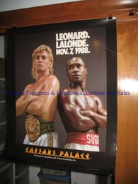 1988 SUGAR RAY LEONARD vs DONNY LALONDE Vintage Boxing Fight Poster LAS VEGAS, NEVADA
