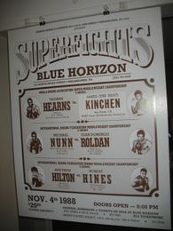 1988 THOMAS HEARNS vs JAMES KINCHEN Vintage Boxing Poster - Closed Circuit from Blue Horizon in Philadelphia - MICHAEL NUNN vs JUAN ROLDAN & MATTHEW HILTON vs ROBERT HINES