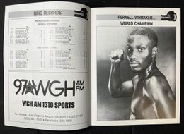 1989 PERNELL WHITAKER vs LOUIE LOMELI Boxing Program NORFOLK, VIRGINIA Lightweight Title Fight