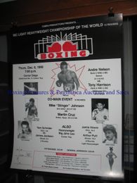 1990 AUNDREY NELSON vs TONY HARRISON, MIKE JOHNSON vs MARTIN CRUZ Boxing Fight Poster CANTON, MICHIGAN