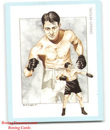 Stanley Ketchel - 1991 Victoria Gallery "Boxing Champions 2nd Series" Boxing card (Blue back)