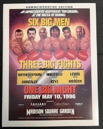 1996 EVANDER HOLYFIELD vs BOBBY CZYZ + LENNOX LEWIS vs RAY MERCER On-Site Boxing Program MSG, NEW YORK