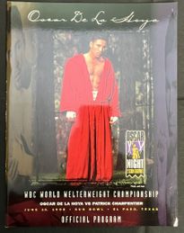 1998 OSCAR DE LA HOYA vs PATRICK CHARPENTIER On-Site Boxing Program w/Bout Sheet STEVIE JOHNSTON vs CESAR BAZAN Sun Bowl, El Paso, Texas