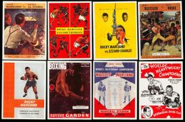 2001 Sporting Profiles ROCKY MARCIANO Boxing Card Complete Set (8) FAMOUS PROGAM COVERS w/ Archie Moore, Ezzard Charles and Others