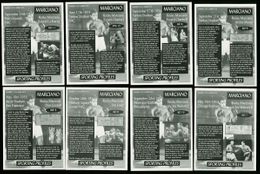 2001 Sporting Profiles ROCKY MARCIANO Boxing Card Complete Set (8) FAMOUS PROGAM COVERS w/ Archie Moore, Ezzard Charles and Others