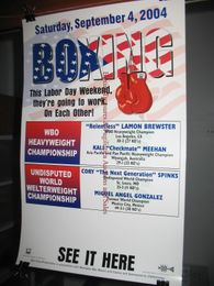 2004 Boxing LAMON BREWSTER vs KALI MEEHAN, CORY SPINKS vs MIGUEL ANGEL GONZALEZ Vintage Fight Poster LAS VEGAS, NEVADA