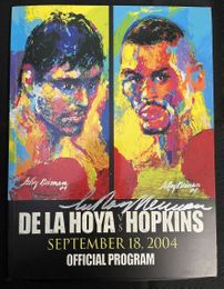 2004 OSCAR DE LA HOYA vs BERNARD HOPKINS Onsite Boxing Program LEROY NEIMAN (d. 2012) Signed Cover 2004 OSCAR DE LA HOYA vs BERNARD HOPKINS Onsite Boxing Program LEROY NEIMAN (d. 2012) Signed Cover